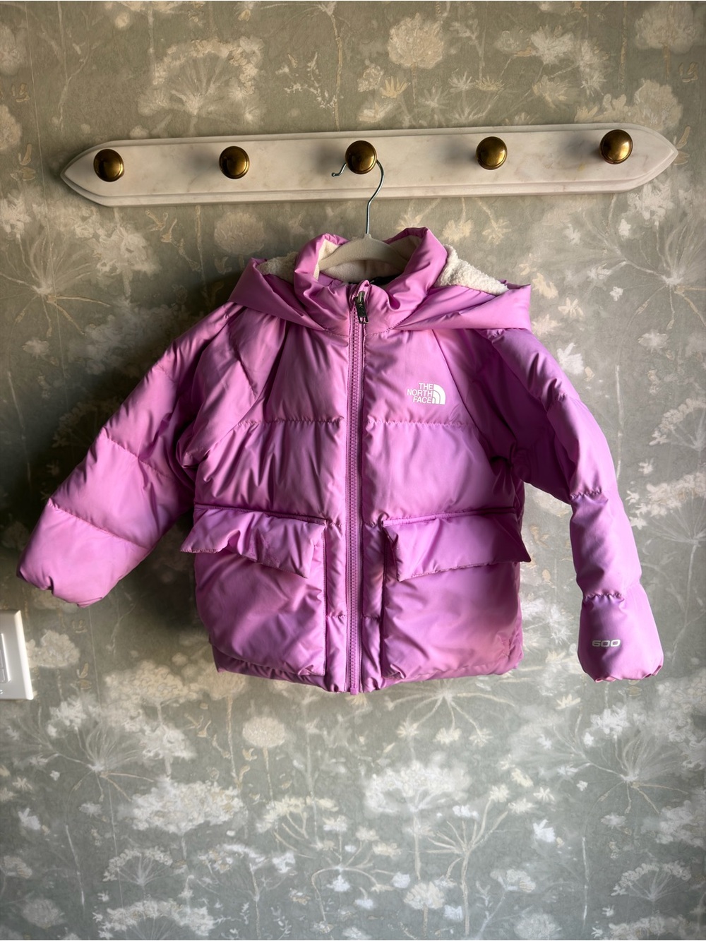 The North Face 3t Kids Pink Hooded Puffer Coat
